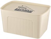 Ящик з кришкою для зберігання Ardesto 45.5х31х24.5см, 23л, пластик PP, бежевий