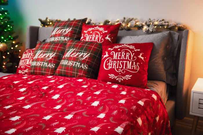 Плед Ardesto Christmas Flannel, 160х200см, 100% поліестер, гноми