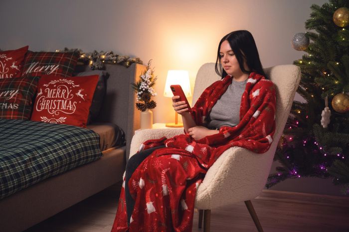 Плед Ardesto Christmas Flannel, 160х200см, 100% поліестер, гноми