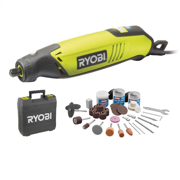 Шліфмашина шліфувально-гравірувальна Ryobi EHT150V 150Вт 10000-35000об/хв 115 приладь 0.6кг кейс