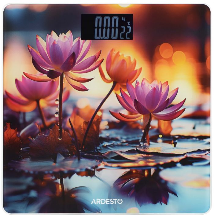 Ваги Ardesto підлогові LOTUS, 150кг, AAAx2 в комплекті, скло, багатокольорові