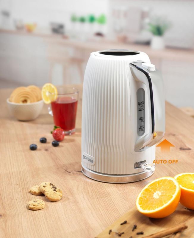 Електрочайник Gorenje 1.7л, Strix-контроль, білий матовий Електрочайник Gorenje 1.7л, Strix-контроль, білий матовий