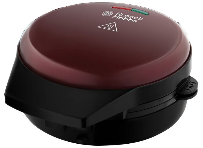Мультимейкер Russell Hobbs Fiesta 950Вт, алюміній, 3 пластини, корпус-нержав.сталь/пластик, бордо