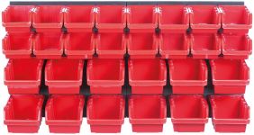 Панель підвісна з набором контейнерів для зберігання Kistenberg KOR1, 2 панелі 38.6*1.8*39см, 28 контейнерів, пластик