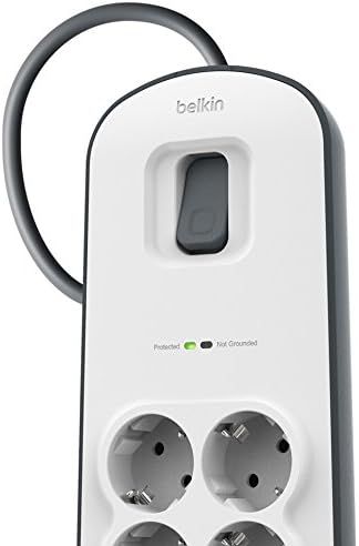 Подовжувач-фільтр мережевий Belkin 6хТип F, 3x1.5мм кв, 16А, 2xUSB-A 2.4A, з захистом від перенапруги, 2м, білий