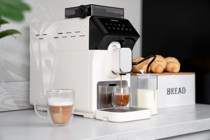 Кавомашина ARDESTO, 2л, зерно, автомат.капуч, дисплей, авторецептів -9, біло-чорний