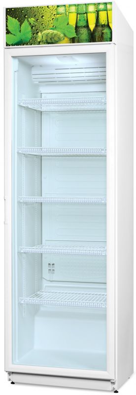 Холодильна вітрина Snaige, 202.5x60х60, 385л, полок - 5, зон - 1, бут-224, 1дв., ST, кольоровий банер, білий