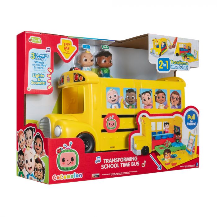 Ігровий набір CoComelon Vehicle Шкільний автобус трансформер, світло, звук