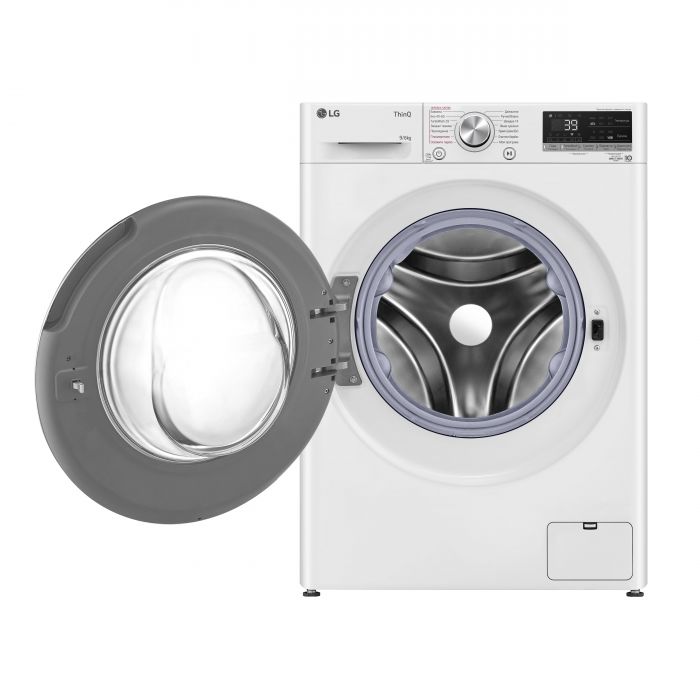 Прально-сушильна машина LG фронтальна, 9(6)кг, 1400, А, 56см, дисплей, пара, інвертор, білий