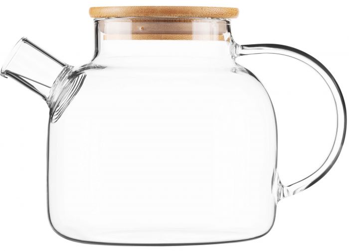 Заварник Ardesto Gemini 1200мл, боросилікатне скло, бамбук, прозорий