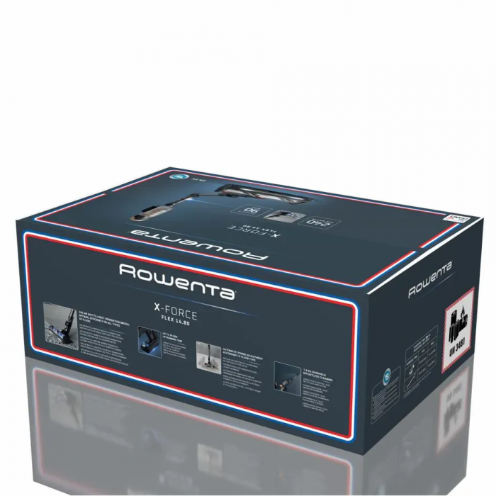 Пилосос Rowenta безпровідний X-Force Flex 14.80 Animal Aqua, 240Вт, вологе прибирання, конт пил -0.65л, автон. робота до 90хв, HEF system 99,9%, чорно-синій