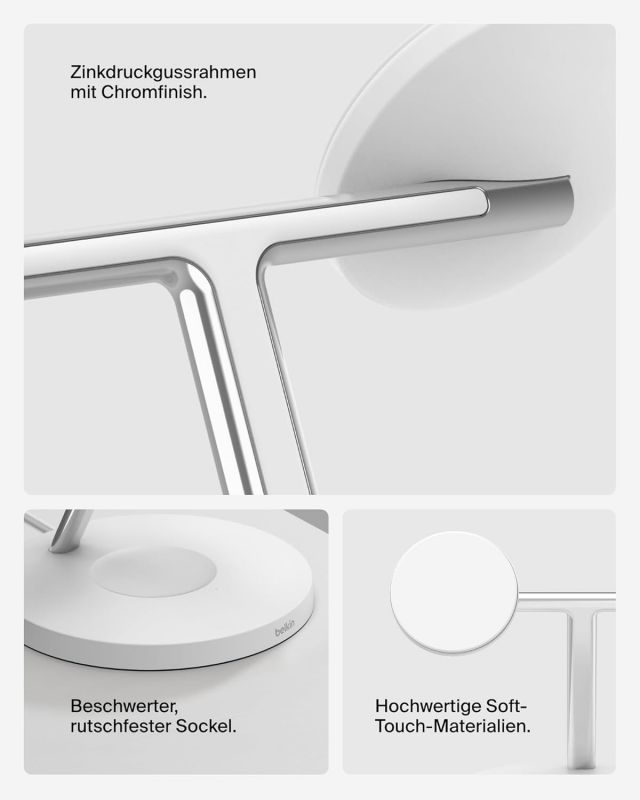 Зарядний пристрій бездротовий Belkin 3в1 Magnetic Pad Qi2 15Вт, білий