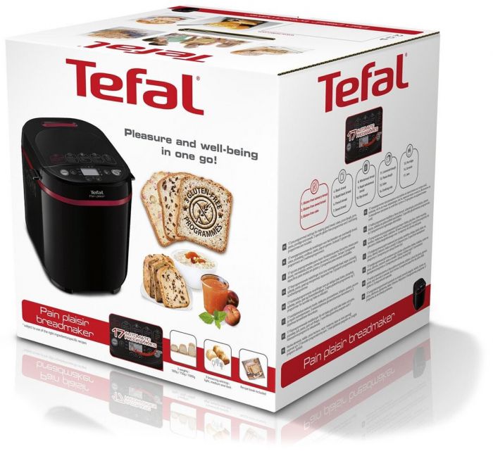 Хлібопічка Tefal PainPlaisir 650Вт, програм-1, макс.ваго -1кг, форма-прямокутник, пластик, чорний