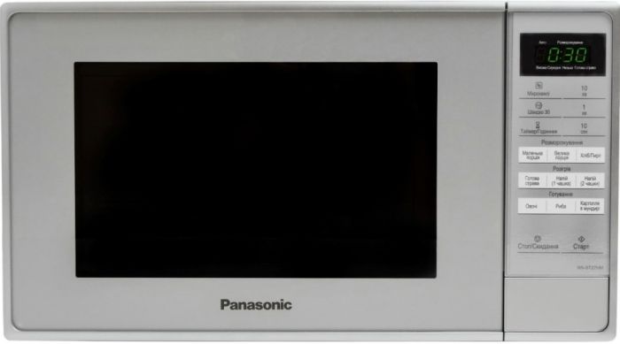 Мікрохвильова піч Panasonic, 20л, електр.управл., 800Вт, дисплей, сріблястий Мікрохвильова піч Panasonic, 20л, електр.управл., 800Вт, дисплей, сріблястий