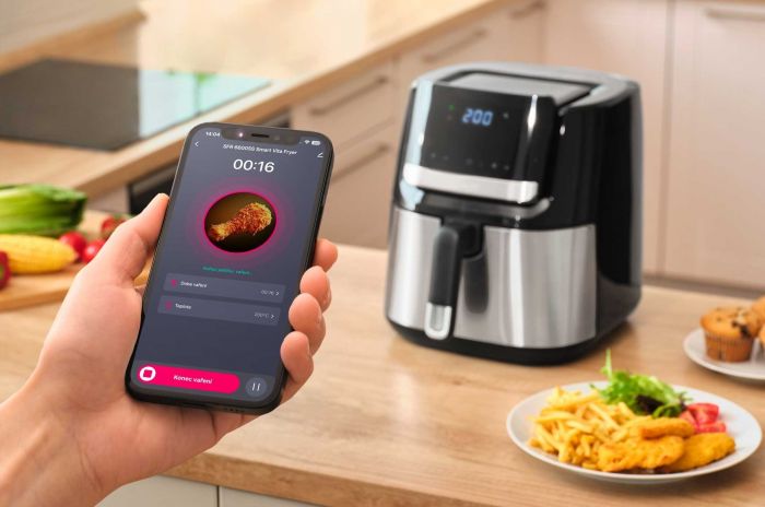 Мультипіч Sencor Vita Fryer, 1600Вт, чаша-6,5л, сенсорне керув., 10 програм, пластик, нерж. сталь-чорний