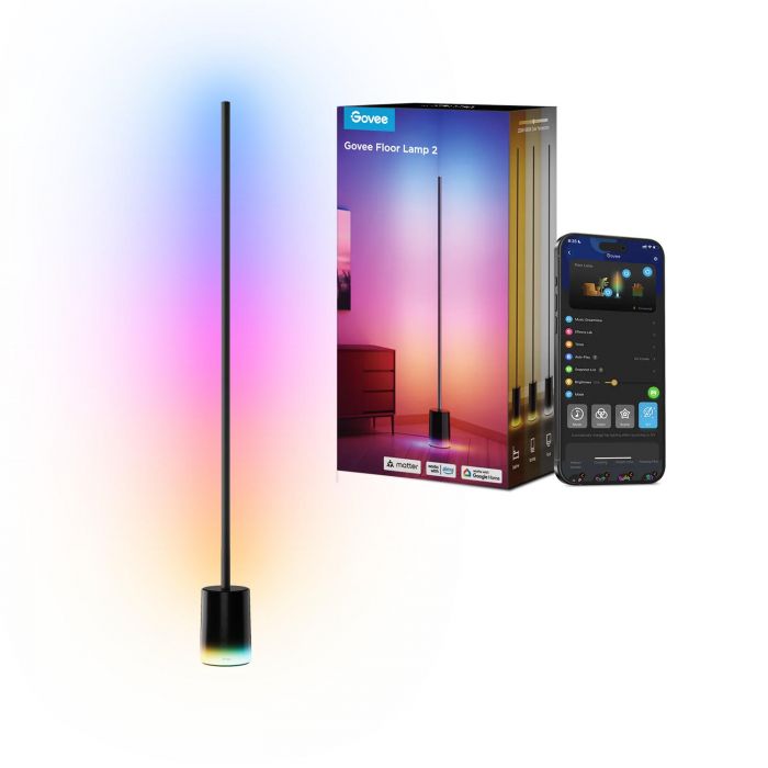 Торшер розумний Govee H607C Govee Floor Lamp 2, 1725Lm, RGBICWW, WI-FI/Bluetooth, чорний