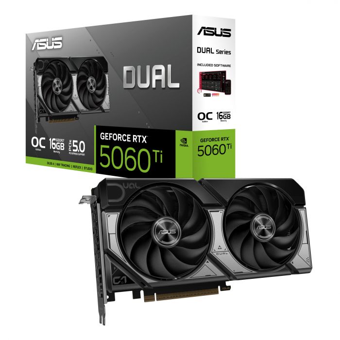 Відеокарта ASUS GeForce RTX 5060 TI 16GB GDDR7 OC DUAL-RTX5060TI-O16G