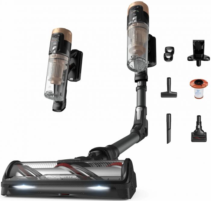 Пилосос Rowenta безпровідний X-Force Flex 14.80 Auto Animal, 240Вт, конт пил -0.65л, автон. робота до 90хв, HEF system 99,9%, чорно-золотий