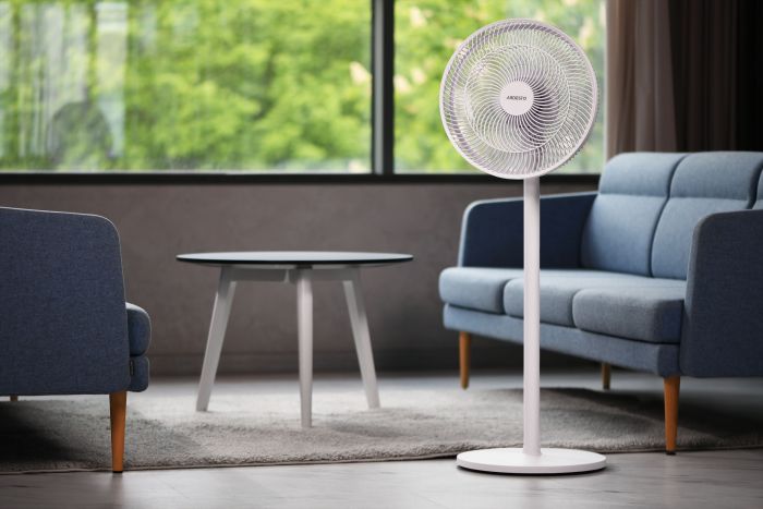 Вентилятор ARDESTO FN-B1140R підлоговий, 40см, 55Вт, ел. кер-ня, дисплей, таймер, пульт ДК, опора кругла, білий