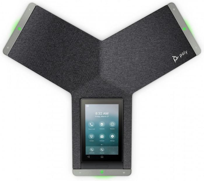 SIP-конференц телефон Poly Trio C60, 3 x Omni Mic, радіус дії 6,1 м, RJ45, USB-A, Micro USB, Bluetooth 4.2, WiFi, PoE, сірий
