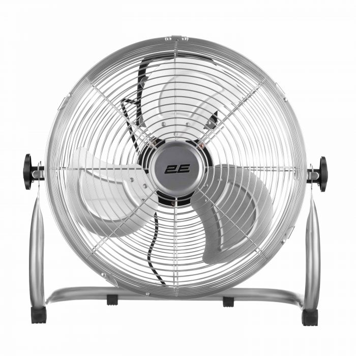 Вентилятор підлоговий 2E PowerWind 35C професійний, 35см, 65Вт, кнопки, двигун мідь 100%, срібний