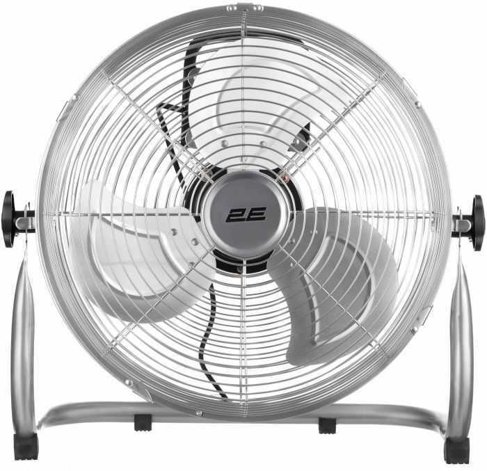 Вентилятор підлоговий 2E PowerWind 35C професійний, 35см, 65Вт, кнопки, двигун мідь 100%, срібний