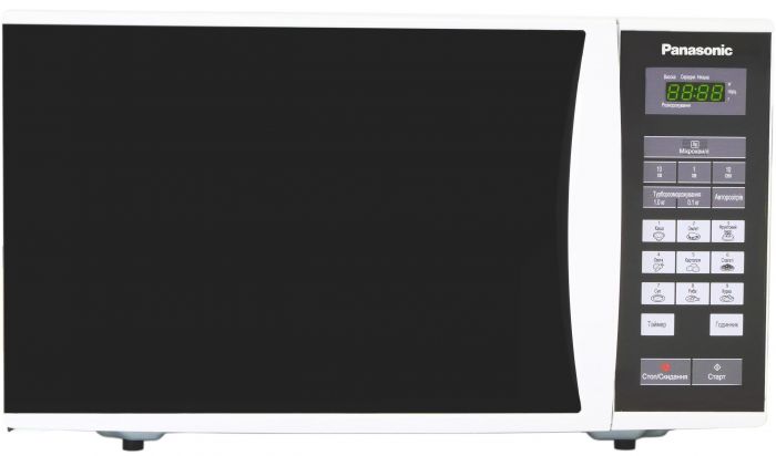 Мікрохвильова піч Panasonic, 25л, 800Вт, дисплей, відкрю ручкою, біло-чорний Мікрохвильова піч Panasonic, 25л, 800Вт, дисплей, відкрю ручкою, біло-чорний