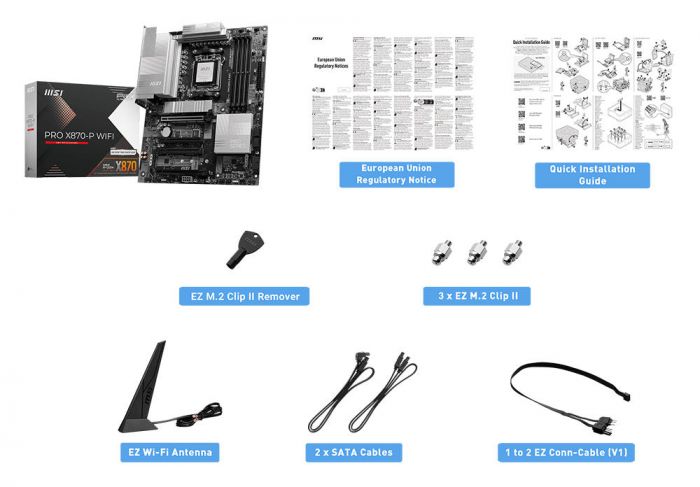Материнcька плата MSI PRO X870-P WIFI sAM5 X870 4xDDR5 HDMI WiFi BT ATX