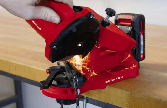 Верстат для заточування ланцюгів акумуляторний Einhell GE-CS 18 Li - Solo 18В PXC 6500об/хв диск 108х23мм 1.68кг без АКБ та ЗП