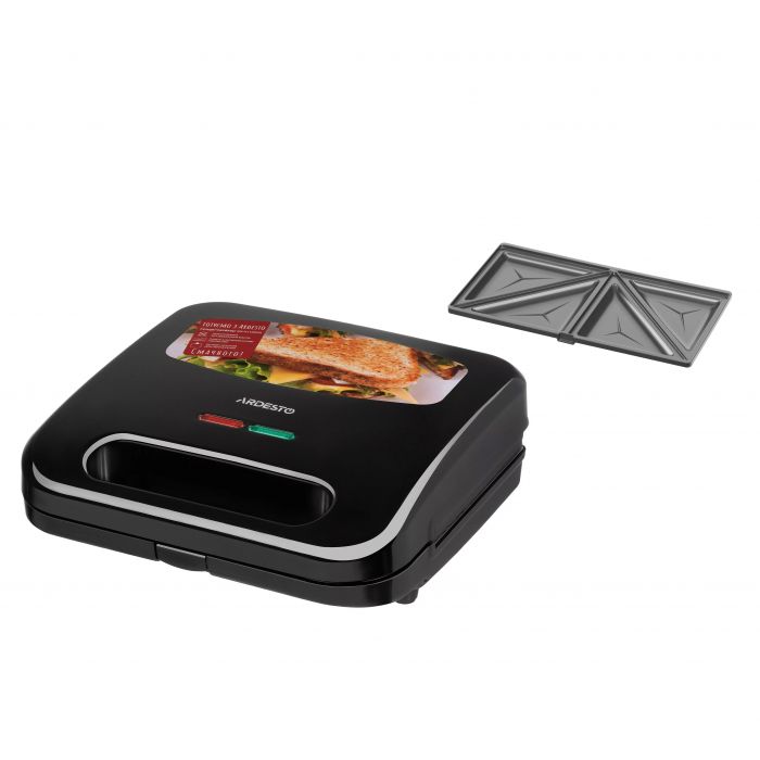 Сендвічмейкер Ardesto 700Вт, 1 пластина-сендвіч,корпус-пластик, чорний