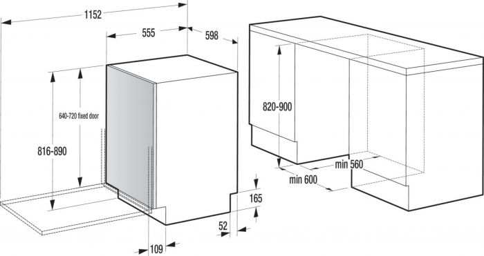 Посудомийна машина Gorenje вбудовувана, 16компл., A++, 60см, AquaStop, автоматичне відчинення, сенсорн.упр, 3и кошики, білий
