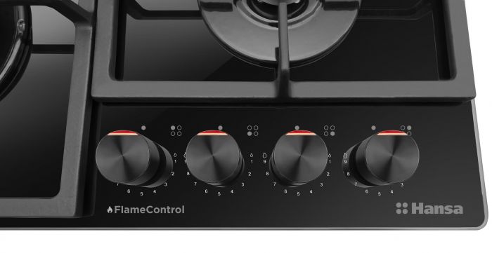 Комплект Hansa (духовка електрична + поверхня газ на склі), чорний