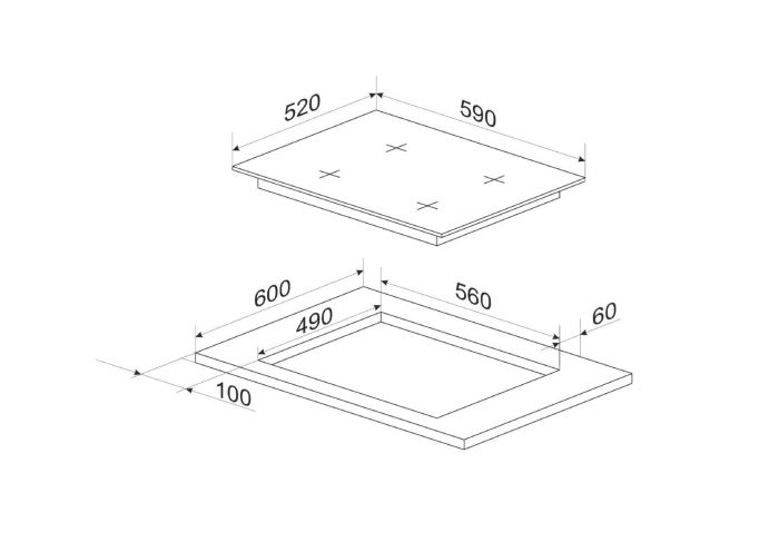 Комплект Hansa (духовка електрична + поверхня газ на склі), чорний