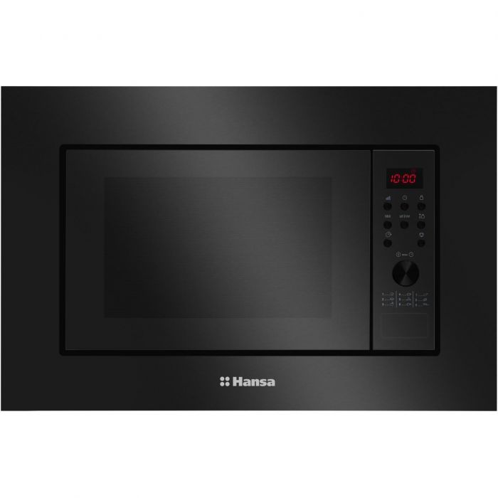Мікрохвильова піч Hansa вбудовувана, 20л, електр.управл., 900Вт, гриль, дисплей, відкр.кнопкою, чорний