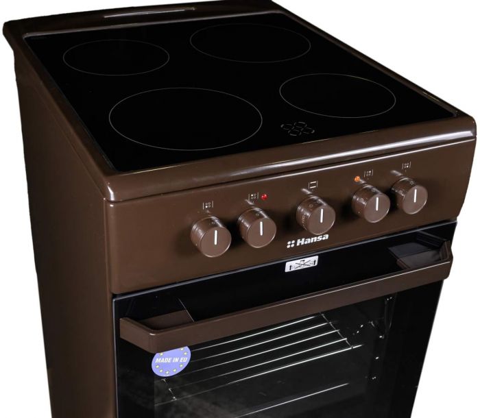 Плита Hansa електрична склокерамічна, 50х60см, 68л, коричневий