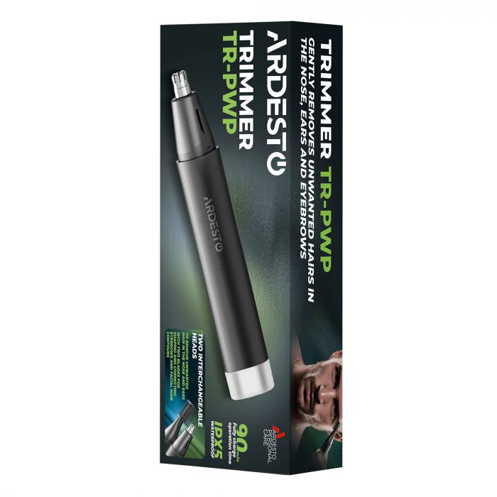 Тример Ardesto TR-PWP, для носа і вух, сталь,USB-C > USB-A, чорний