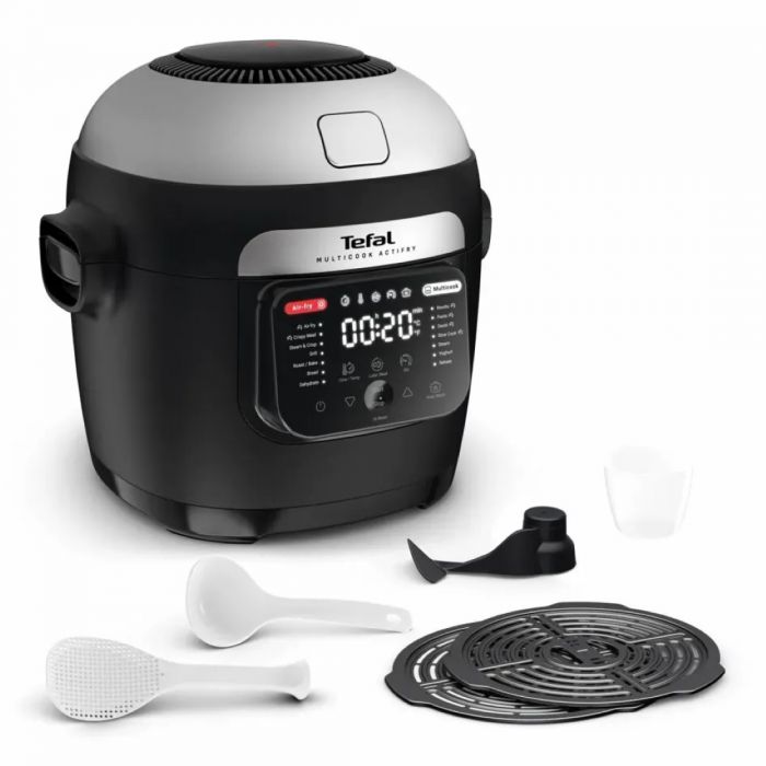 Мультиварка-мультипіч Tefal Multicook Actifry, 1334Вт, чаша-6л, сенсорне керув., 14 програм, метал/пластик, чорний