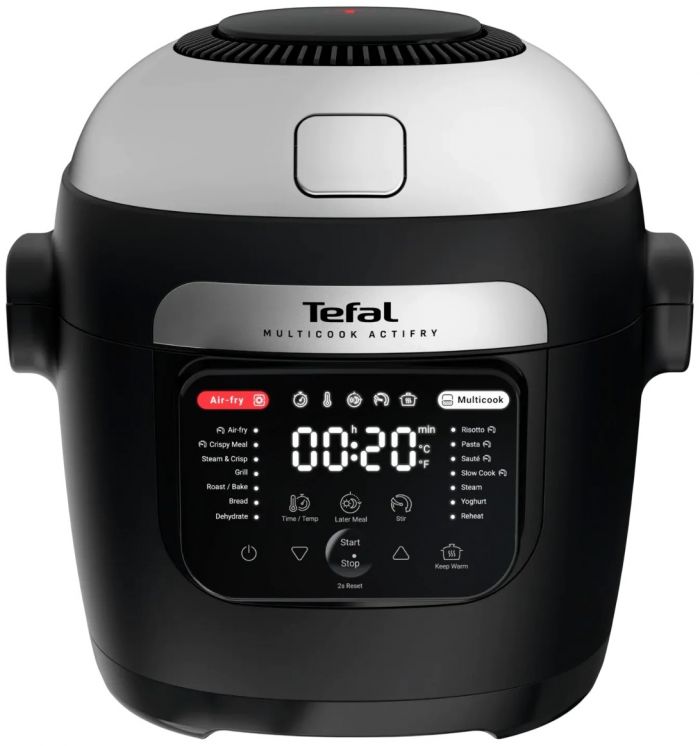 Мультиварка-мультипіч Tefal Multicook Actifry, 1334Вт, чаша-6л, сенсорне керув., 14 програм, метал/пластик, чорний