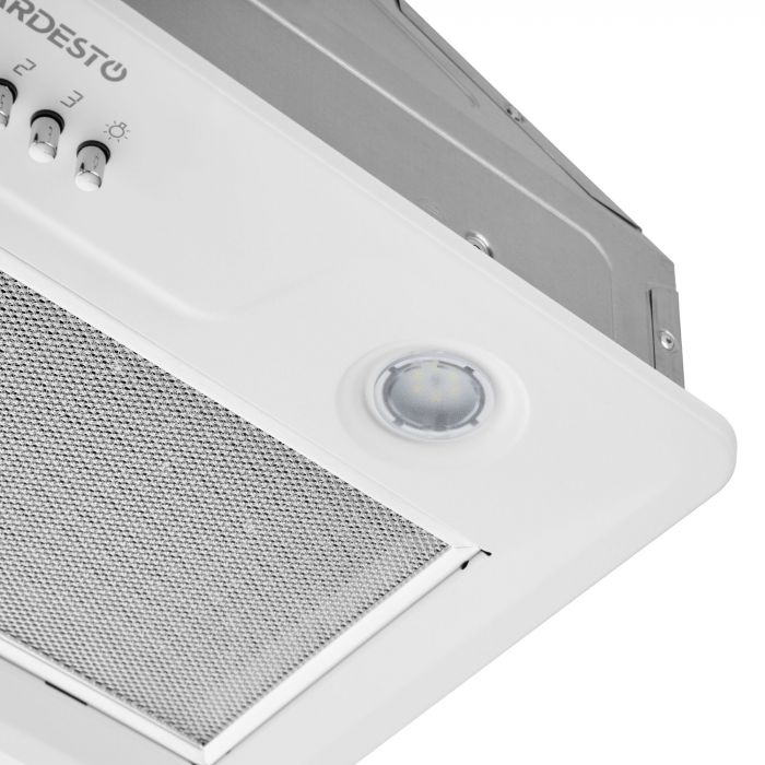 Витяжка ARDESTO вбудована, 52см, 450м3ч, метал, 2х1Вт LED, кнопкове, білий