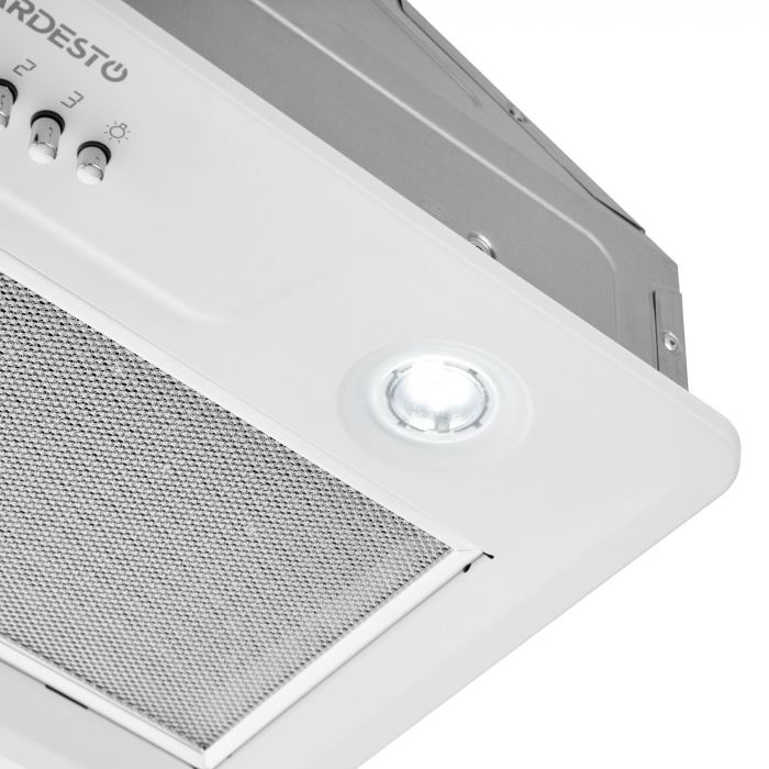 Витяжка ARDESTO вбудована, 52см, 450м3ч, метал, 2х1Вт LED, кнопкове, білий