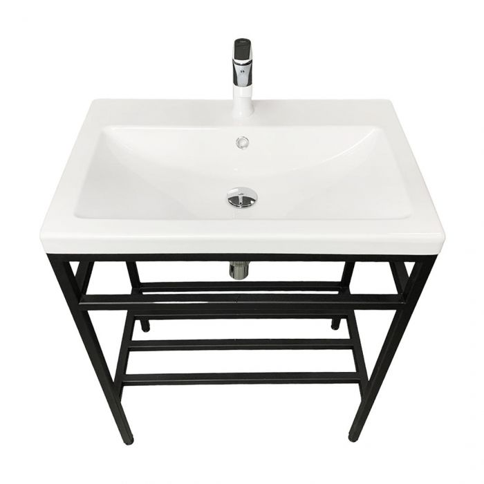 Раковина, умивальник Adamant CERS, штучний камінь, прямокут., з отвором для змішувача, з отвором для переливу, 695x450x158мм, накладний, білий