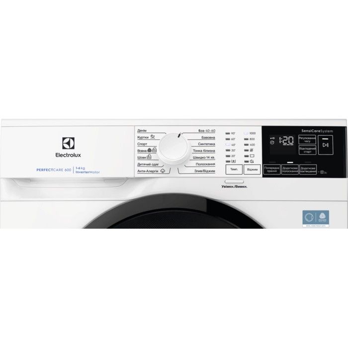 Пральна машина Electrolux фронтальна, 6кг, 1000, A, 41см, дисплей, інвертор, білий