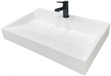 Раковина, умивальник Adamant VISION, штучний камінь, прямокут., з отвором для змішувача, без переливу, 700х455х110мм, накладний, білий