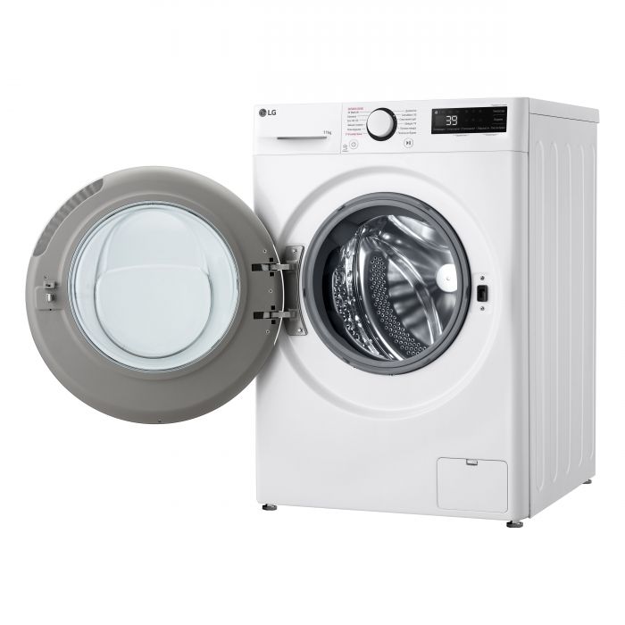 Пральна машина LG фронтальна, 11кг, 1400, A, 57см, дисплей, пара, інвертор, білий