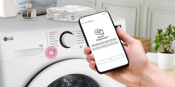 Пральна машина LG фронтальна, 10кг, 1400, A, 57см, дисплей, пара, інвертор, білий