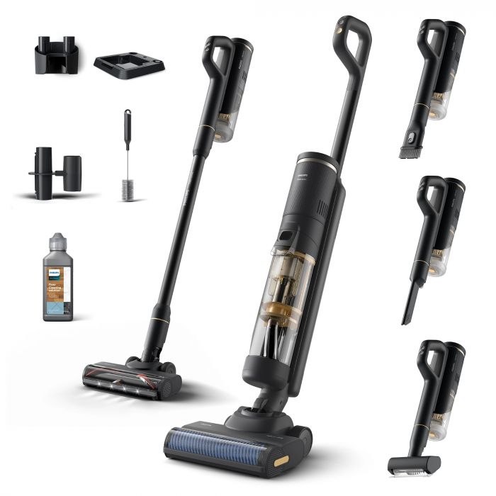 Пилосос Philips безпровідний Series 7000 AquaTrio, вологе прибирання, конт пил -0.42л, автон. робота до 45хв, PowerCyclone Aqua, чорний Пилосос Philips безпровідний Series 7000 AquaTrio, вологе прибирання, конт пил -0.42л, автон. робота до 45хв, PowerCyclone Aqua, чорний