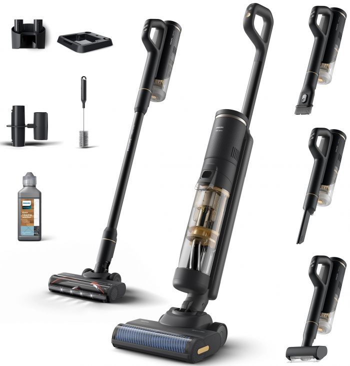 Пилосос Philips безпровідний Series 7000 AquaTrio, вологе прибирання, конт пил -0.42л, автон. робота до 45хв, PowerCyclone Aqua, чорний Пилосос Philips безпровідний Series 7000 AquaTrio, вологе прибирання, конт пил -0.42л, автон. робота до 45хв, PowerCyclone Aqua, чорний