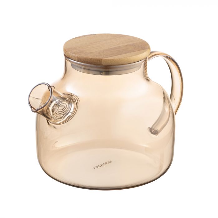 Заварник ARDESTO Golden Moon 1000мл, боросилікатне скло, бамбук, золотистий