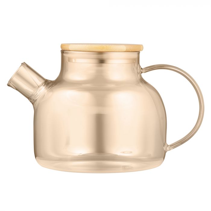 Заварник ARDESTO Golden Moon 1000мл, боросилікатне скло, бамбук, золотистий