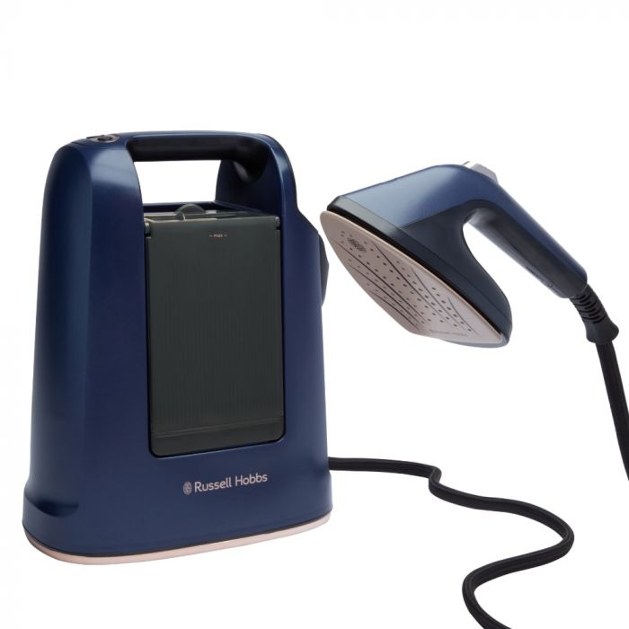 Відпарювач Russell Hobbs Genie Maestro, 1700Вт, 750мл, паровий удар -20гр, верт. відпарювання, керам. підошва, синій